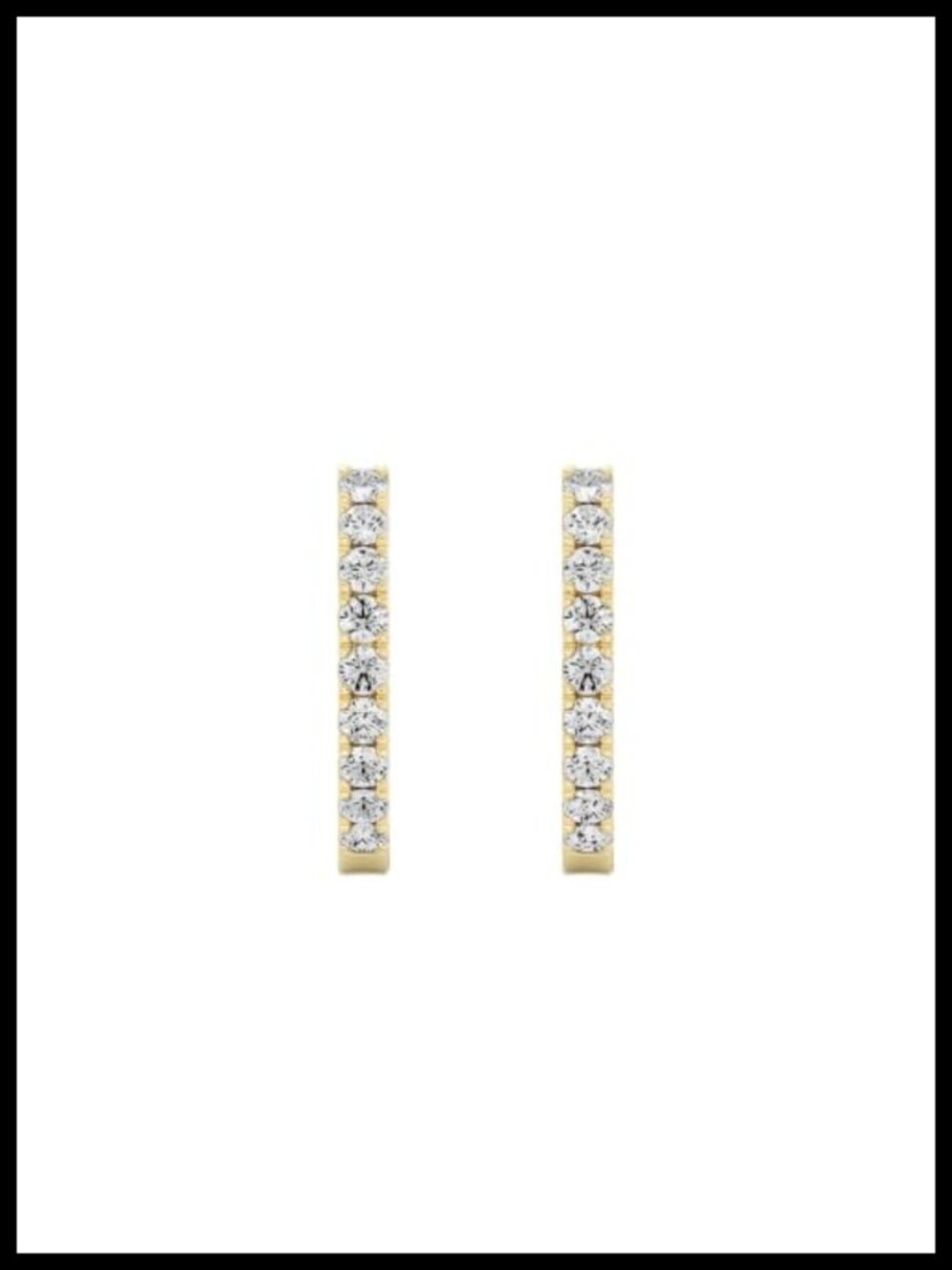 Lab-Grown Diamond Hoop Earrings Sterling Silver Gold Plated